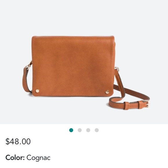 Street Level Handbags - Street Level Demi Fold Over Vegan Leather Crossbody Bag, Cognac/Brown/Tan